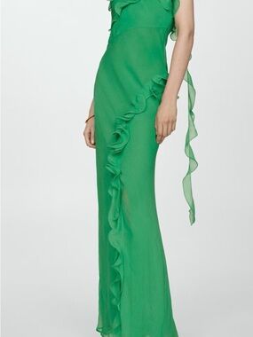 mango green tassel dress Rachel Allan 70304 Prom Dress - Tangerine